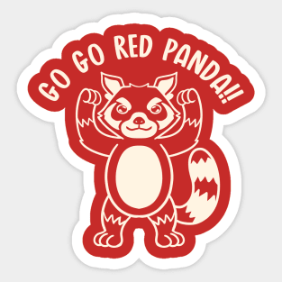 Go Go Red Panda (Mono) Sticker